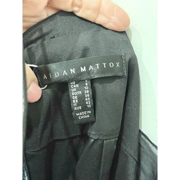 Aidan by Aidan Mattox Sleeveless Halter Ruffle Cocktail Gown Black Womens Size 6 - Picture 4 of 6